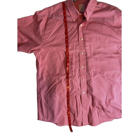 Brooks Brothers Men Pink Gingham short sleeve button up large - Picture 4 of 6